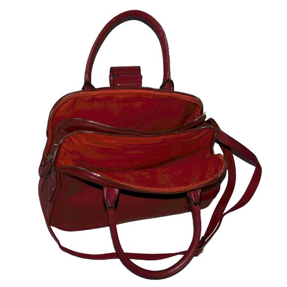 Holiday Group Inc - David Jones Vegan Patent Leather Red Handbag - Picture 11 of 13